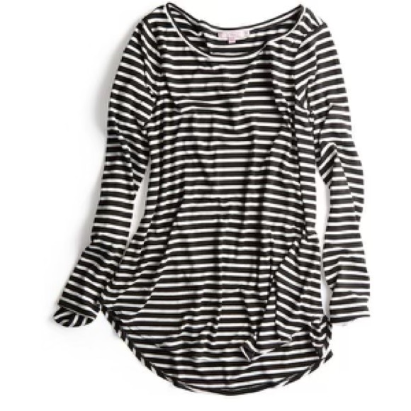 Calypso St. Barth Heather Stripe Long Sleeve Knit TOP - Picture 2 of 8